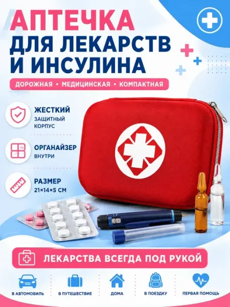 Аптечка для инсулина и лекарств дорожная медицинская кейс Айдайку