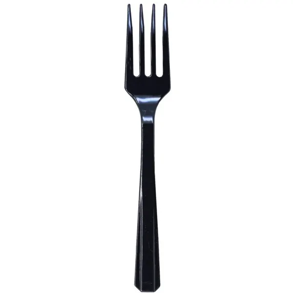 Вилка пластиковая Jet Black, черная, 20 штук