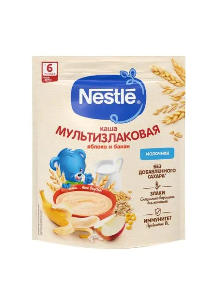 Каша мультизлаковая молочная, с яблоком и бананом, с 6 месяц… Nestle