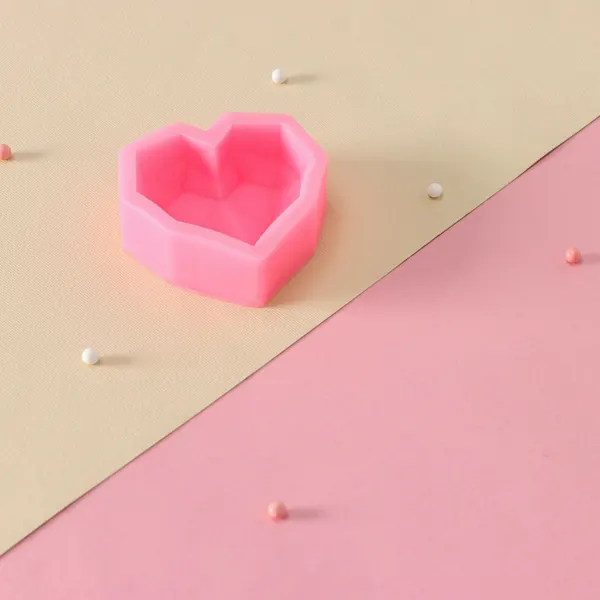 Силиконовый молд Доляна «Сердце», 7,3×7,3×2,3 см, цвет розовый, 4469509
