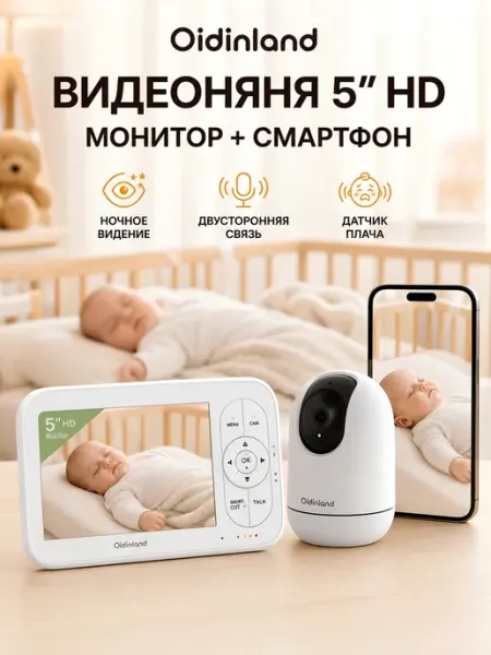 Видеоняня с монитором, телефоном и ночным видением Oidinland