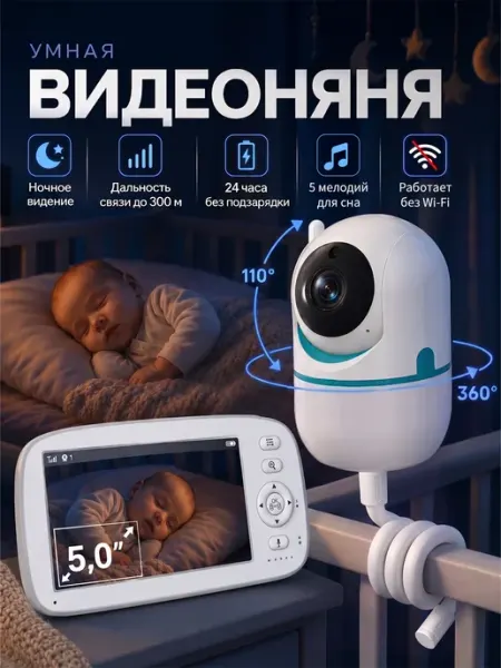 Видеоняня с монитором беспроводная без интернета