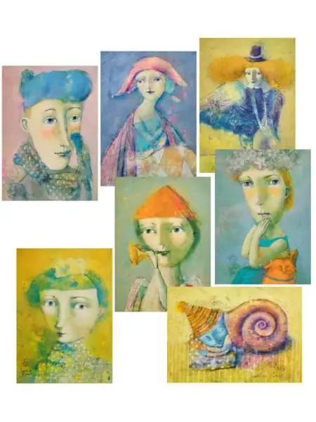 Набор из 7 почтовых открыток "Фантазийный мир -1" С.Румак Art East