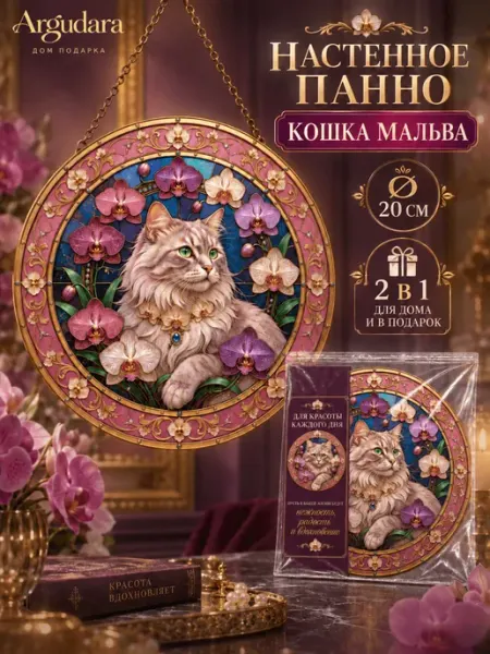 Панно декоративное Кошка Мальва диам. 20 см Lendela