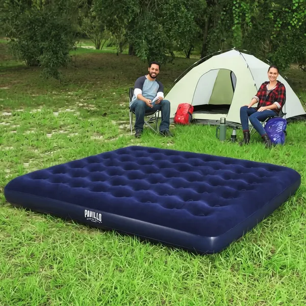 Матрас Bestway Flocked Air Bed 67004, двухместный, 203 см x 183 см x 22 см, темно-синий
