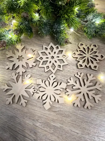 Елочное украшение, заготовки для творчества "Снежинки" WoodDecor