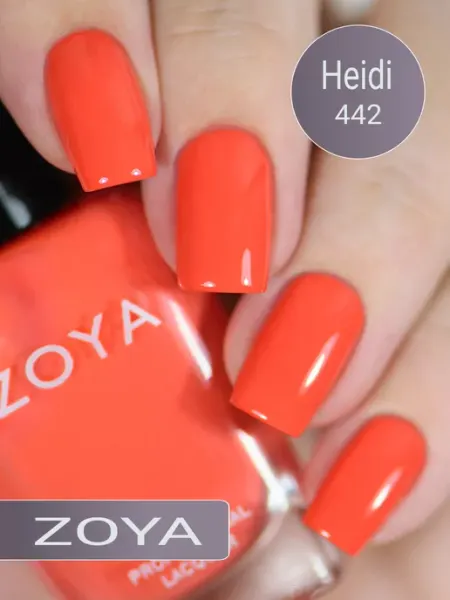 Лак для ногтей оранжевый, эколак, 15мл ZOYA©