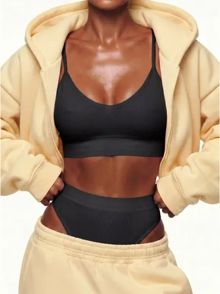 Ease Move Комплект нижнего белья бесшовный спортивный топ трусы рубчик