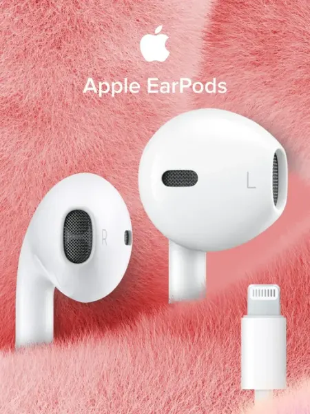 Наушники проводные EarPods with Lightning Connector White Apple