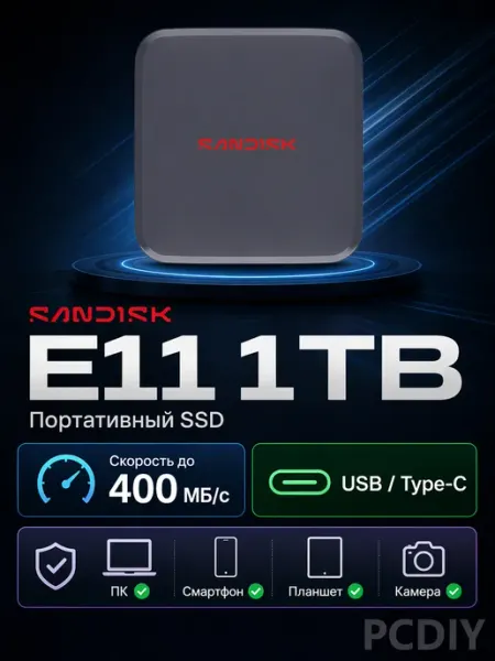 SSD E11 1TB Портативный SSD Портативный внешний жесткий диск SANDISK
