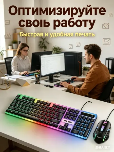 Клавиатура и мышь с подсветкой INTRO