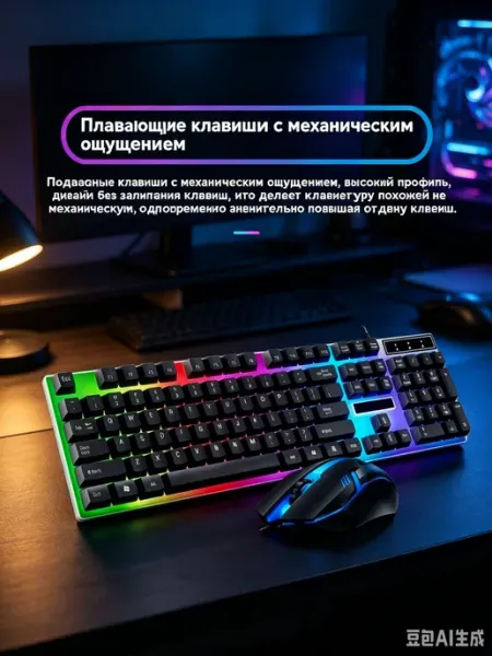 Комплект клавиатура и мышь игровые
