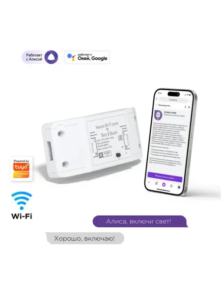 Умное реле с Wi-Fi, мониторинг потребления, Яндекс Алисой, G