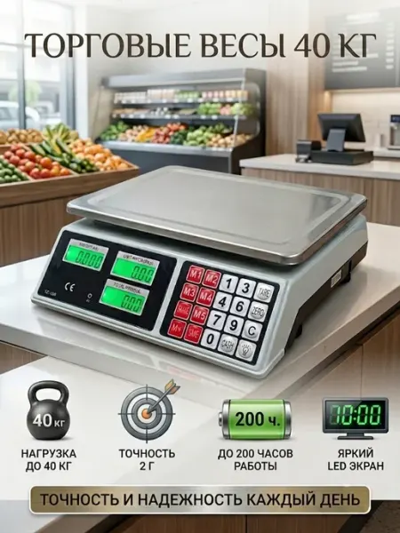 Весы торговые Lh-1004 платформа 33x23см 40 кг LineHaus