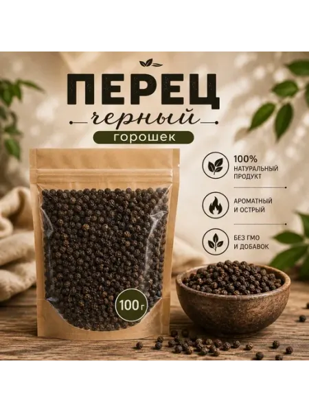 Черный перец горошком, натуральная приправа 100г AltaiFeed
