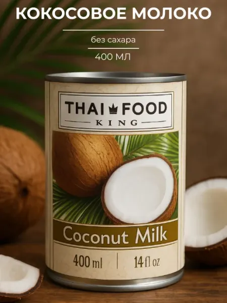 Кокосовое молоко Тай Фуд Кинг COCONUT MILK, 400 мл Thai Food King