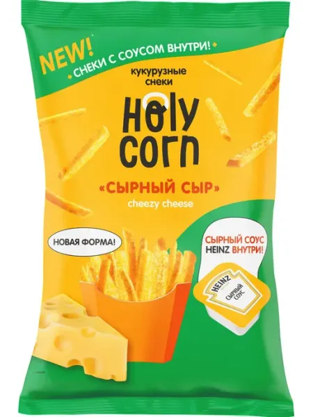 Кукурузный снек "Сырный сыр" + соус Holy Corn