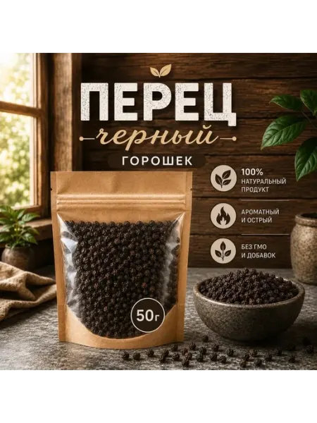 Черный перец горошек, 50 гр Алтайская ферма