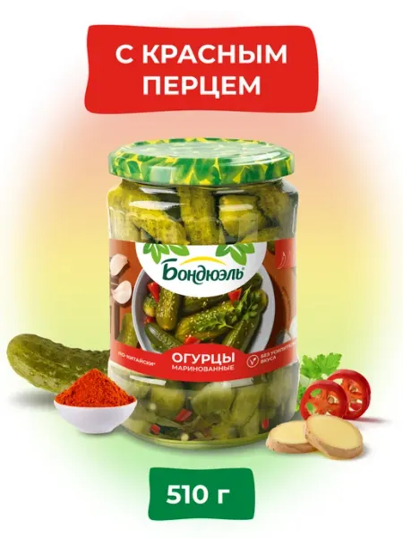 Огурцы маринованные по-китайски 500 мл Bonduelle