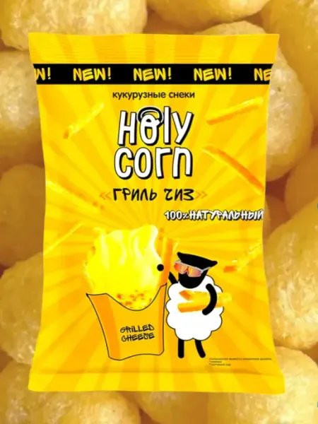 Кукурузный снек "Гриль чиз" 30г Holy Corn