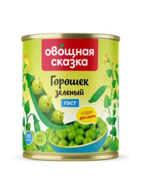 Горошек зеленый 310 г Овощная сказка