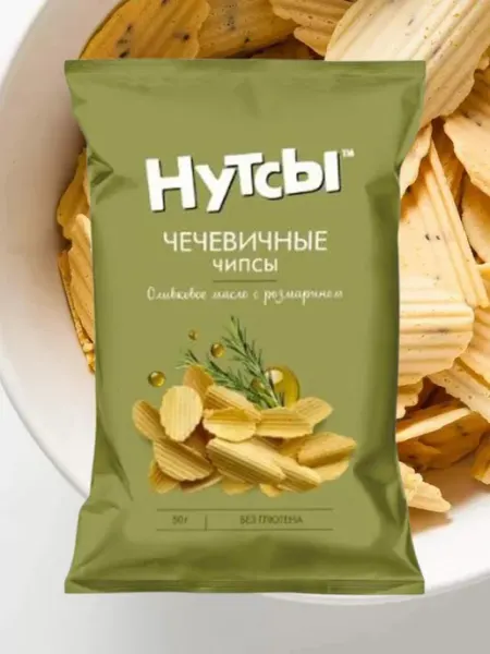 Чечевичные чипсы «Оливковое масло с розмарином» 50г DON SHELLDON
