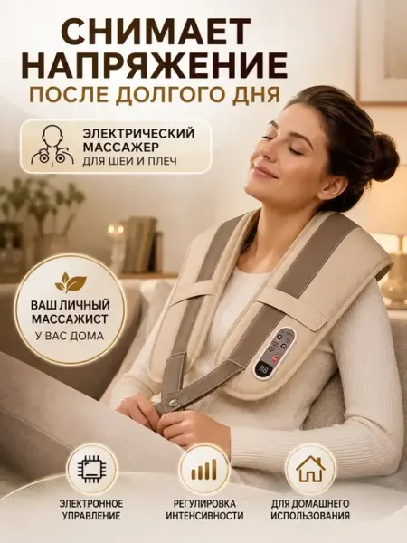 Массажер для шеи и плеч ударная массажная накидка BANUIS18