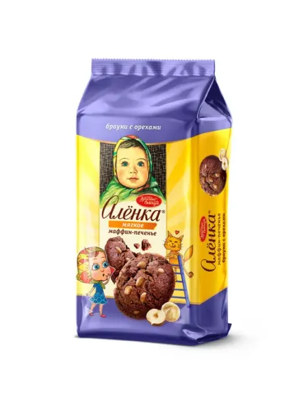 Печенье мягкое Брауни с шоколадом и орехами, 138 гр Аленка