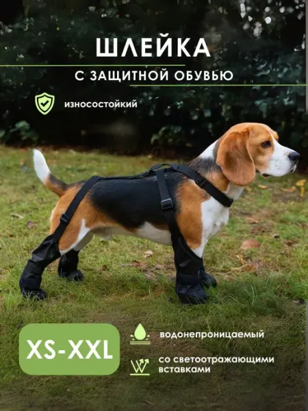 Шлейка для собак с защитной обувью