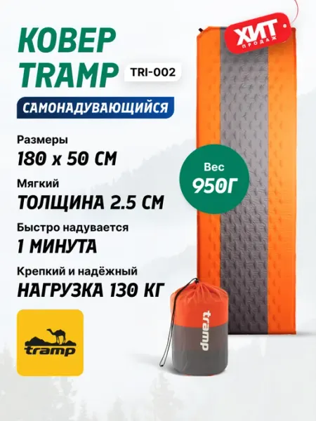 Коврик туристический самонадувающийся TRI-002 2.5 см Tramp