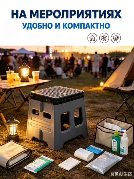 Складной унитаз‑стул походный для пикника и кемпинга chest_house