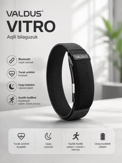 Умный фитнес-браслет Valdus Vitro ECG, аналоговый аналог Whoop для мониторинга здоровья