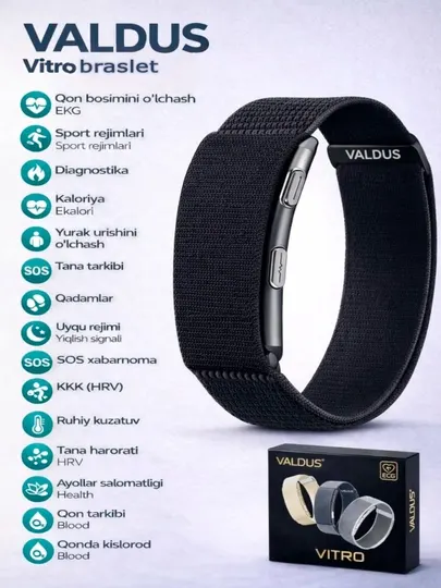 VALDUS VITRO ECG, умный фитнес браслет, фитнес трекер ,аналог whoop с мониторингом здоровья