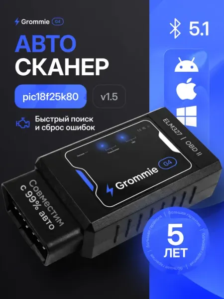 Автосканер для диагностики автомобиля G4 Grommie