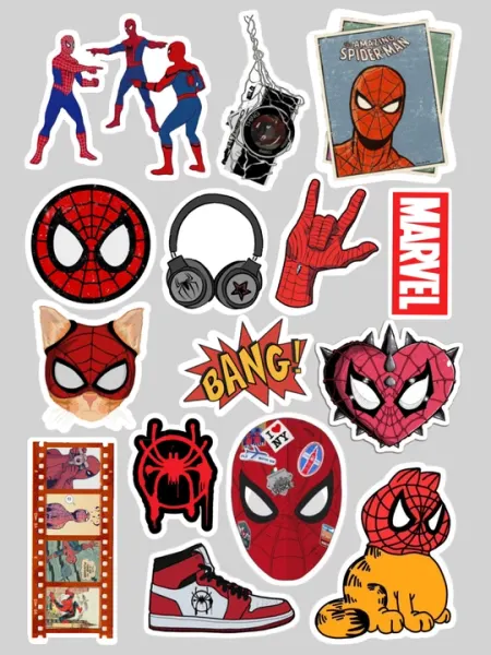 Стикеры, наклейки Marvel, Человек-паук, комиксы, для телефона, ноутбука и скрапбукинга