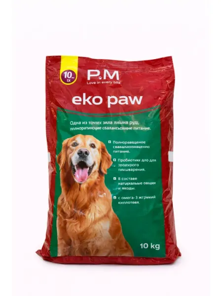 PW Eco paw сухой корм для собак, 10 кг