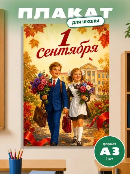 Плакат школьный на 1 сентября для оформления класса А3