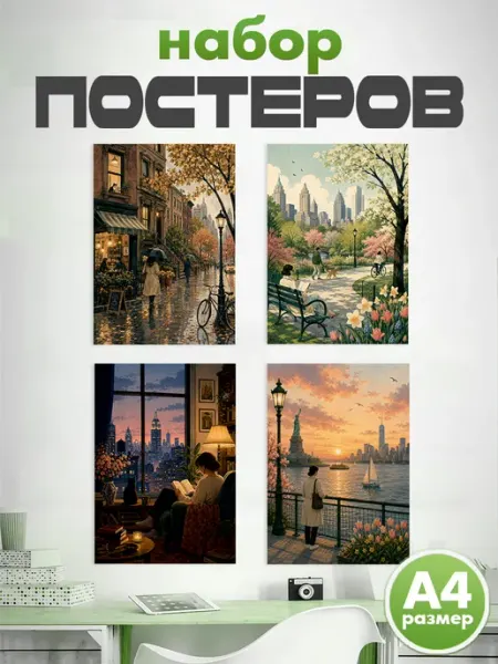 Постеры на стену the new yorker Рекламный Цех Интерьер