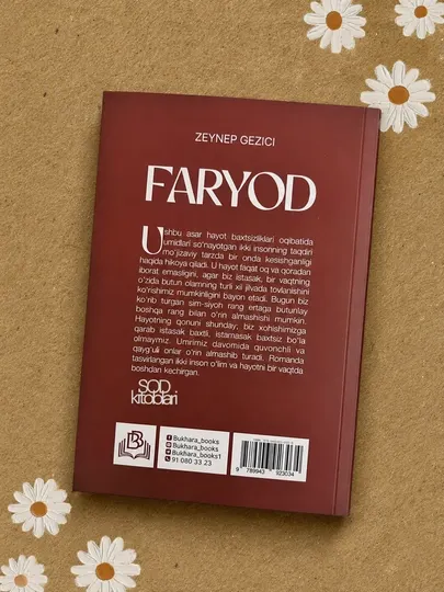 Книга Зейнеп Гезичи «Faryod», повесть на узбекском языке