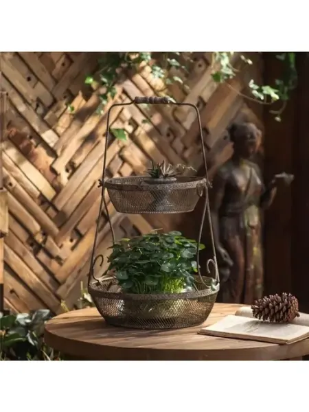 Пасторальная ретро-подставка для цветов из кованого железа Artist residence
