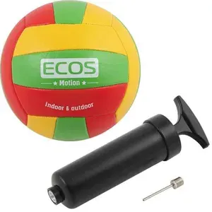Мяч волейбольный ECOS MOTION и насос VB105P (№5, ПВХ)