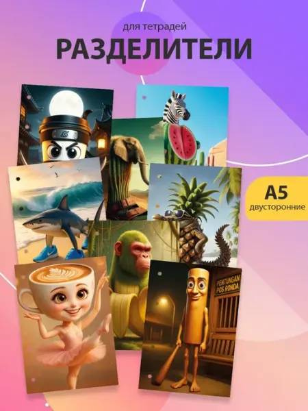 Разделители pinterest для тетради А5, Итальянские мемы ТипоБереста