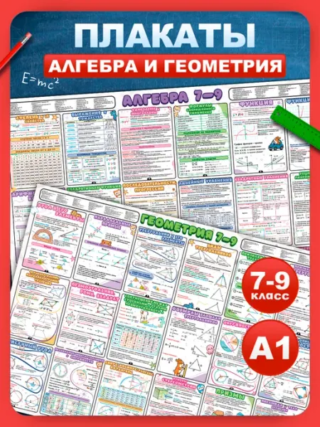 Алгебра и геометрия А1 Модульные плакаты карточки AniBox