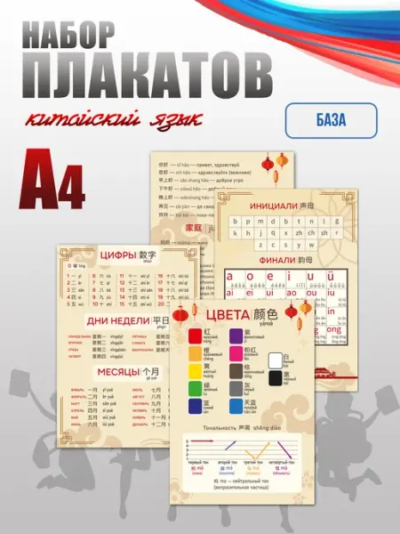 Набор обучающих плакатов А4 Китайский язык (начальная база) BackToSchool Store