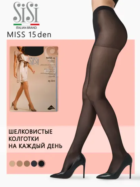 Колготки с шортиками MISS 15 den супер тонкие Sisi