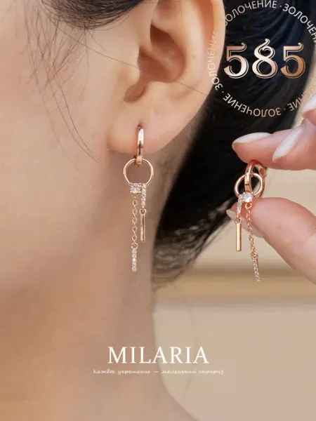 Серьги бижутерия с подвесом Milaria