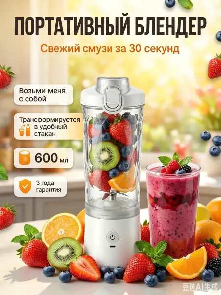 BQ Портативный блендер для смузи 600 мл беспроводной