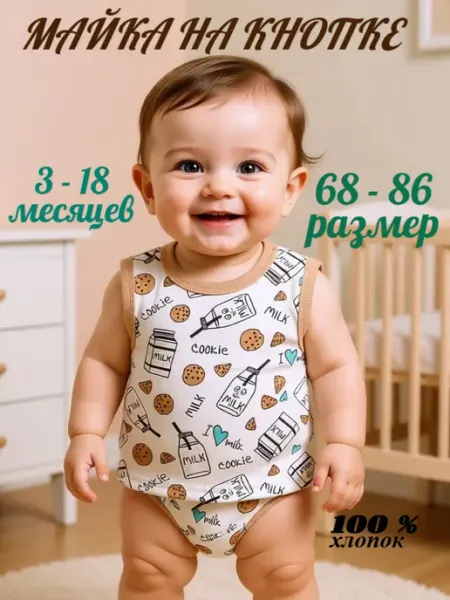 Майка детская на кнопках