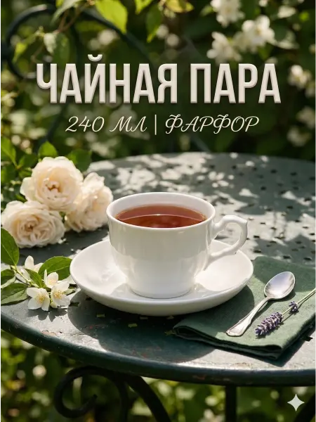 Кружка для чая и кофе подарочная 250 мл, с блюдцем