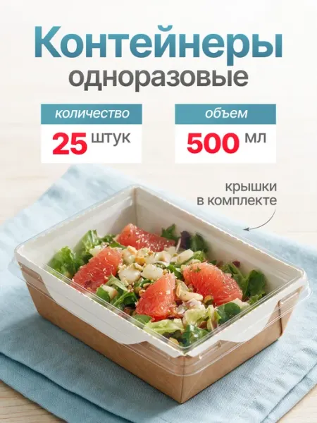 Одноразовые коробки для трайфлов, контейнеры для еды 500 мл